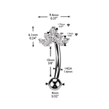 Round CZ Cluster Crown Top Reverse Belly Button Ring