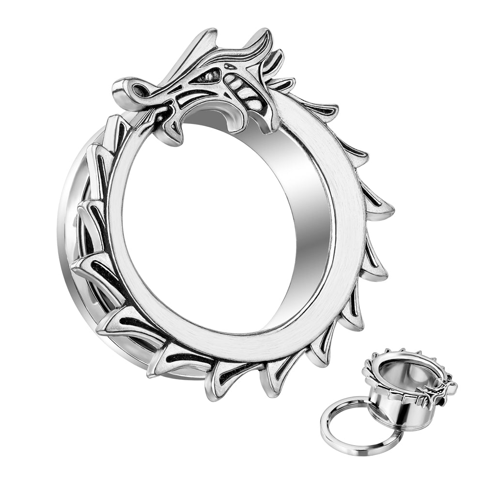 Pair Dragon Around The Rim Plugs Screw Fit Flesh Tunnels Ear Plugs ...