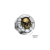 Protruding Bronze Skull Screw Fit Tunnels Ear Plugs