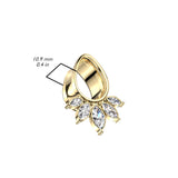 Pair 5 Marquise CZ Fan Tear Drop Double Flare Tunnel