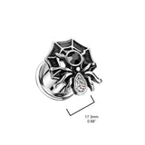 Pair Double Flared Spider CZ 316L Surgical Steel Ear Tunnel Plug