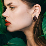Pair Organic Sono Wood Tear Drop Double Flared Saddle Plugs