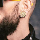 Organic Spalted Tamarind Wood Saddle Plugs Ear Gauges Tunnels Pair
