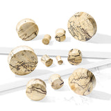 Organic Spalted Tamarind Wood Saddle Plugs Ear Gauges Tunnels Pair