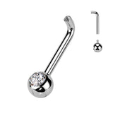 Implant Titanium L Bent Christina Piercing Barbell With Gem End