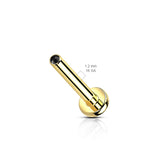 Titanium Internally Threaded 3mm Flat Back Labret Post