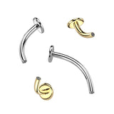 Titanium Threadless Floating Convex Base Butterfly Top Belly Button Ring