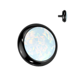 316L Surgical Steel Internally Threaded Opal Bezel Dermal Anchor Top