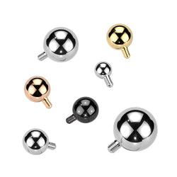 Titanium Internally Threaded Ball Top Dermal Anchor Top Lip Eyebrow