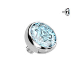 Titanium Internally Threaded Bezel CZ Ball Top 16G