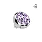 Titanium Internally Threaded Bezel CZ Ball Top 16G