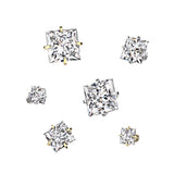 Titanium Internally Threaded Prong Square CZ Dermal Anchor Top 16G