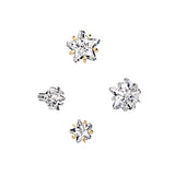 Titanium Internally Threaded Prong Star CZ Dermal Anchor Top 16G
