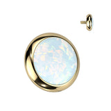 Implant Titanium Bezel Set Opal Top Parts Lip, Eyebrow Dermal 16G