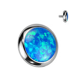 Implant Titanium Bezel Set Opal Top Parts Lip, Eyebrow Dermal 16G