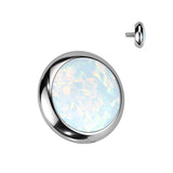 Implant Titanium Bezel Set Opal Top Parts Lip, Eyebrow Dermal 16G