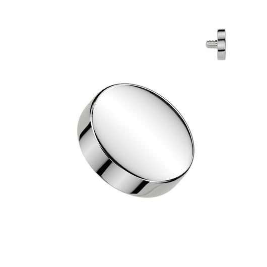 Titanium Internally Threaded Flat Round Dermal Anchor Top