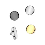 Titanium Internally Threaded Flat Round Dermal Anchor Top