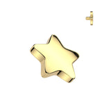 Titanium Flat Star Internally Threaded Dermal Anchor Top