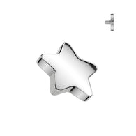 Titanium Internally Threaded Dermal Anchor Top Flat Star