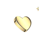 Titanium Internally Threaded Dermal Anchor Top Flat Heart