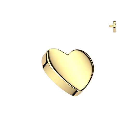 Titanium Internally Threaded Dermal Anchor Top Flat Heart