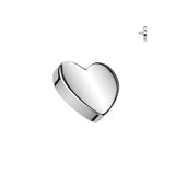 Titanium Internally Threaded Dermal Anchor Top Flat Heart