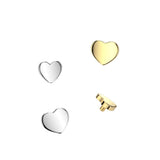 Titanium Internally Threaded Dermal Anchor Top Flat Heart