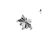Titanium Internally Threaded Diamond Cut Star Dermal Anchor Surface Top