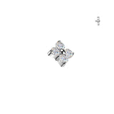 Titanium Internally Threaded Dermal Anchor Top CZ Flower Tragus