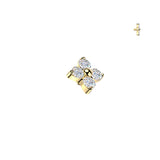 Titanium Internally Threaded Dermal Anchor Top CZ Flower Tragus