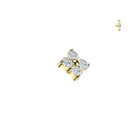 Titanium Internally Threaded Dermal Anchor Top CZ Flower Tragus