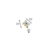 Titanium Internally Threaded Dermal Anchor Top CZ Flower Tragus