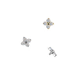 Titanium Internally Threaded Dermal Anchor Top CZ Flower Tragus