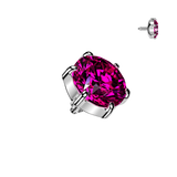 Titanium Internally Threaded 6 Prong Set CZ Dermal Anchor Surface Top