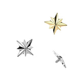 Titanium Starburst Dermal Anchor Surface Barbell Tops