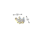 Titanium Internally 3 Marquise CZ Fan Dermal Tragus Lip Top 16G