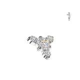 Titanium Internally Threaded Round CZ & 3 CZ Dermal Tragus Top