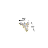 Titanium Internally Threaded Round CZ & 3 CZ Dermal Tragus Top