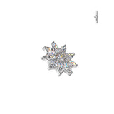 Titanium Internally Threaded Dermal Anchor Top CZ Petals Flower Tragus