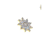 Titanium Internally Threaded Dermal Anchor Top CZ Petals Flower Tragus