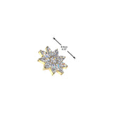 Titanium Internally Threaded Dermal Anchor Top CZ Petals Flower Tragus