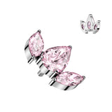 16G Titanium Internally Threaded Dermal Anchor Top Marquise CZ Tragus