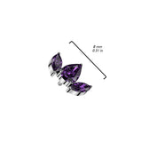 16G Titanium Internally Threaded Dermal Anchor Top Marquise CZ Tragus
