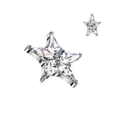 16G Titanium Internally Threaded Dermal Anchor Top Star CZ Tragus