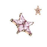 16G Titanium Internally Threaded Dermal Anchor Top Star CZ Tragus
