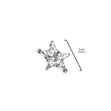 16G Titanium Internally Threaded Dermal Anchor Top Star CZ Tragus
