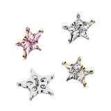 16G Titanium Internally Threaded Dermal Anchor Top Star CZ Tragus
