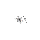 Titanium Internally Threaded Dermal Anchor Top 6 Marquise CZ Flower Tragus