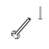 Titanium Threadless Push In 3mm Convex Back Labret Stud Pin